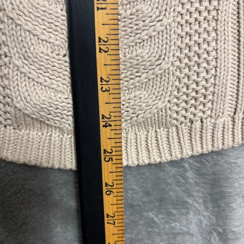 Gap Mix-Cable Sweater Womens L Beige‎ Short Sleeve Pointelle Knit Boho Cottage